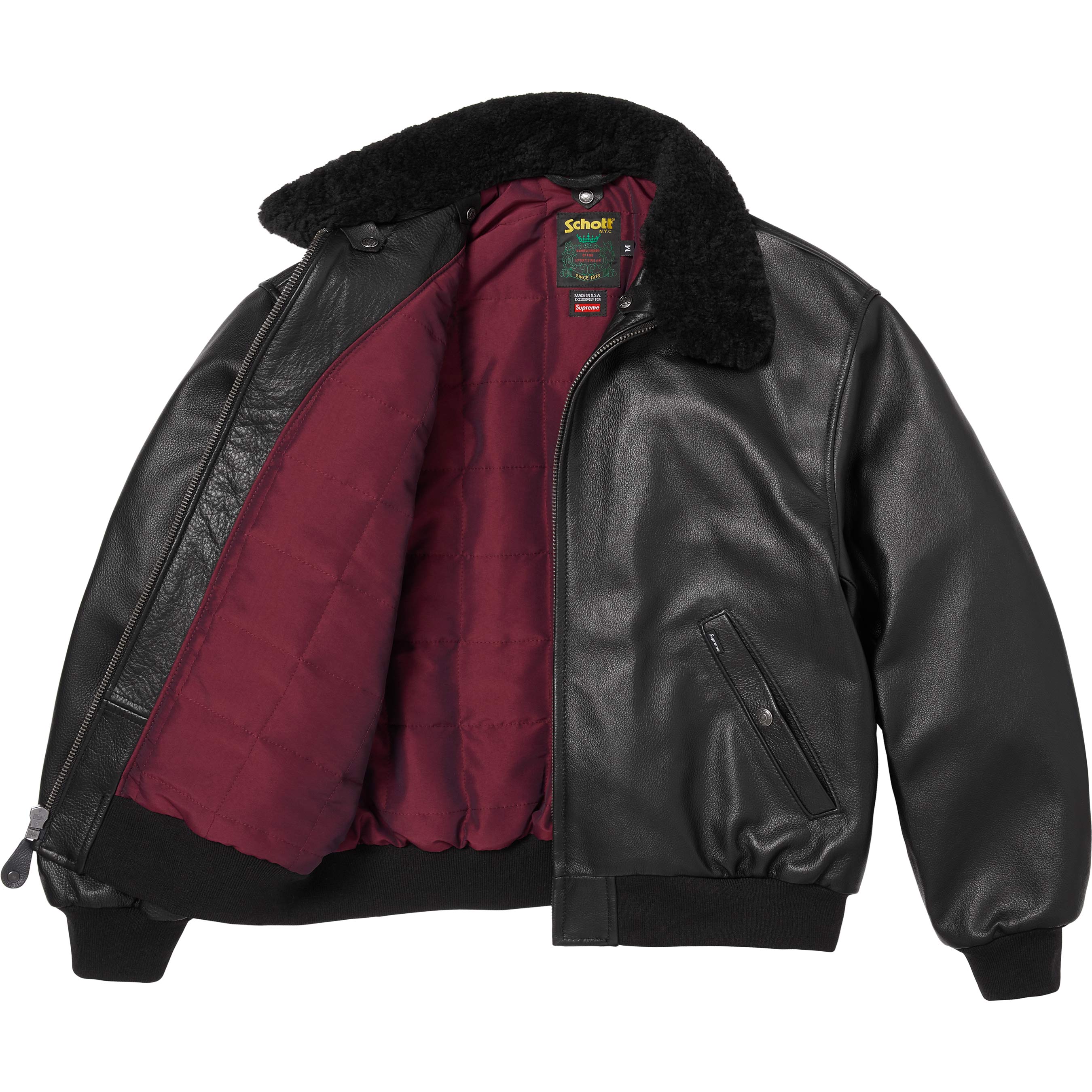 Supreme®/Schott® Shearling Collar Bomber Jacket view 20